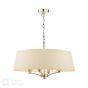 Marble Hill 4 Light Shadelier Antique Brass and Taupe With Shade