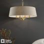 Marble Hill 4 Light Shadelier Antique Brass and Taupe With Shade
