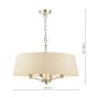 Marble Hill 4 Light Shadelier Antique Brass and Taupe With Shade