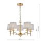 Marble Hill 5 Light Armed Pendant Aged Brass With Shade