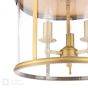 Marble Hill 3 Light Flush Aged Brass and Glass