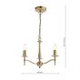 Marble Hill 3 Light Armed Pendant Aged Brass Fitting Only