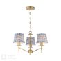 Marble Hill 3 Light Armed Pendant Aged Brass and Blue With Shade