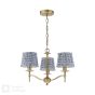 Marble Hill 3 Light Armed Pendant Aged Brass and Blue With Shade
