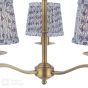 Marble Hill 3 Light Armed Pendant Aged Brass and Blue With Shade