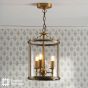 Marble Hill 3 Light Lantern Aged Brass and Glass