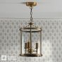 Marble Hill 3 Light Lantern Aged Brass and Glass