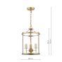 Marble Hill 3 Light Lantern Aged Brass and Glass