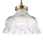 Maude Pendant Natural Brass and Ribbed Glass