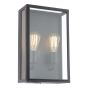 Mazin 2 Light Outdoor Wall Light Matt Black and Glass IP44
