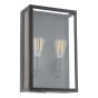 Mazin 2 Light Outdoor Wall Light Matt Black and Glass IP44