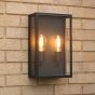 Mazin 2 Light Outdoor Wall Light Matt Black and Glass IP44