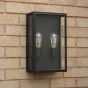 Mazin 2 Light Outdoor Wall Light Matt Black and Glass IP44