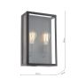 Mazin 2 Light Outdoor Wall Light Matt Black and Glass IP44