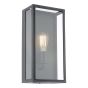 Mazin Outdoor Wall Light Matt Black and Glass IP44