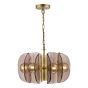 Megara 6 Light Pendant Antique Bronze and Tea Smoked Glass