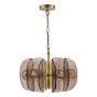 Megara 6 Light Pendant Antique Bronze and Tea Smoked Glass