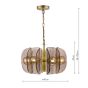 Megara 6 Light Pendant Antique Bronze and Tea Smoked Glass