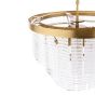 Moesha 6 Light Pendant Natural Brass and Ribbed Glass