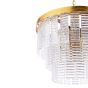 Moesha 6 Light Pendant Natural Brass and Ribbed Glass