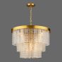 Moesha 6 Light Pendant Natural Brass and Ribbed Glass