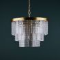 Moesha 6 Light Pendant Natural Brass and Ribbed Glass