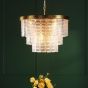 Moesha 6 Light Pendant Natural Brass and Ribbed Glass