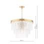 Moesha 6 Light Pendant Natural Brass and Ribbed Glass