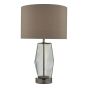 Mubina Touch Table Lamp Black Chrome Smoked Glass With Shade