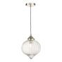 Mya Pendant Polished Nickel Glass