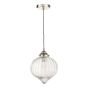 Mya Pendant Polished Nickel Glass