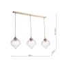 Mya 3 Light Bar Pendant Antique Brass and Glass
