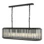 Naeva 5 Light Pendant Matt Black and Crystal