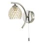 Nakita Wall Light Polished Chrome With Dimpled Open Glass