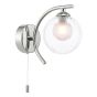 Nakita Wall Light Polished Chrome With Clear/Opal Glass