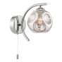 Nakita Wall Light Polished Chrome With Closed Organic Smoked Glass