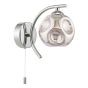 Nakita Wall Light Polished Chrome With Closed Organic Smoked Glass