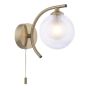 Nakita Wall Light Antique Brass With Clear/Opal Glass