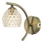 Nakita Wall Light Antique Brass With Dimpled Open Glass