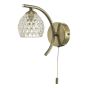 Nakita Wall Light Antique Brass With Dimpled Open Glass
