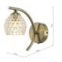 Nakita Wall Light Antique Brass With Dimpled Open Glass