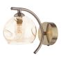 Nakita Wall Light Antique Brass With Organic Amber Glass