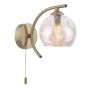 Nakita Wall Light Antique Brass With Organic Amber Glass