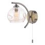 Nakita Wall Light Antique Brass With Organic Amber Glass