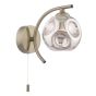 Nakita Wall Light Antique Brass With Closed Organic Smoked Glass
