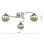 Nakita 3 Light Semi Flush Polished Chrome With Smoked Glass