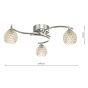 Nakita 3 Light Semi Flush Polished Chrome With Dimpled Open Glass