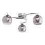 Nakita 3 Light Semi Flush Polished Chrome With Organic Smoked Glass