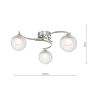 Nakita 3 Light Semi Flush Polished Chrome With Clear/Opal Glass