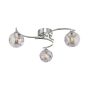 Nakita 3 Light Semi Flush Polished Chrome With Closed Organic Smoked Glass